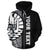 Tahiti (French Polynesia) Polynesian Custom Zip up Hoodie Black Line - Polynesian Pride