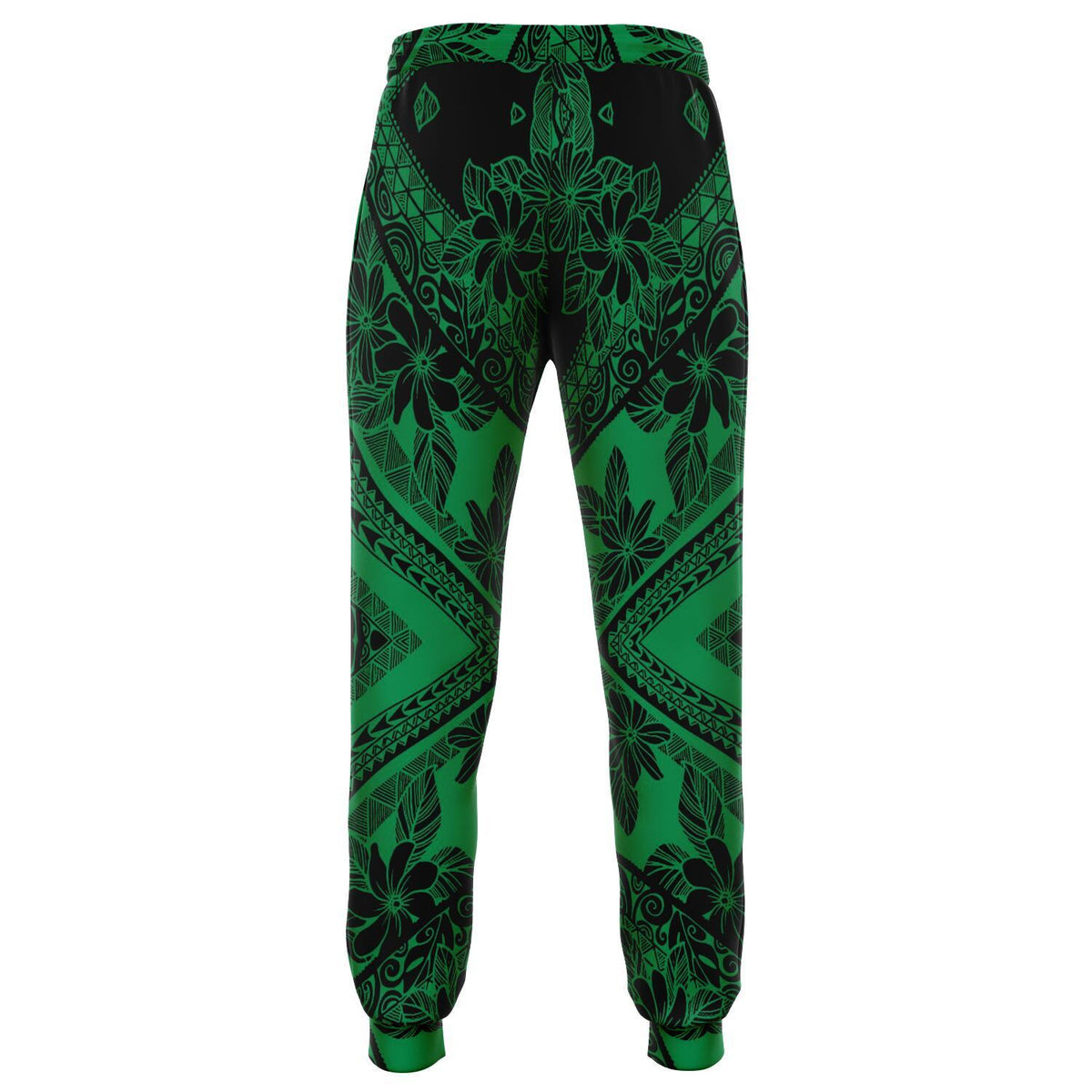 Polynesian Plumeria Mix Green Black Joggers - Polynesian Pride