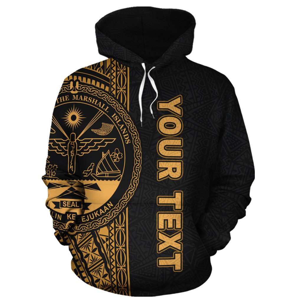 Marshall Islands Polynesian Custom Hoodie Yellow Line - Polynesian Pride