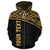 Nauru Polynesian Custom Zip up Hoodie Gold Curve - Polynesian Pride