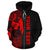 Tonga Polynesian Custom Zip up Hoodie Red Line - Polynesian Pride