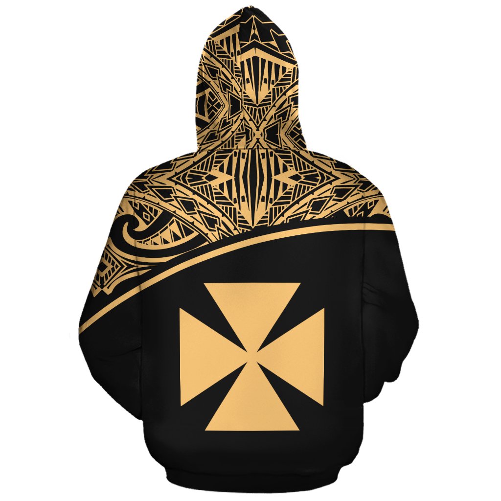 Wallis and Futuna Polynesian Custom Hoodie Yellow Curve - Polynesian Pride