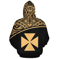 Wallis and Futuna Polynesian Custom Hoodie Yellow Curve - Polynesian Pride