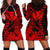 Kakau Polynesian Tribal Hawaiian Turtle with Kanaka Maoli Red Hoodie Dress LT9 Red - Polynesian Pride