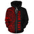 American Samoa Polynesian Custom Zip up Hoodie Red Line - Polynesian Pride