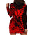 Kakau Polynesian Tribal Hawaiian Turtle with Kanaka Maoli Red Hoodie Dress LT9 - Polynesian Pride