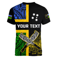 (Custom Personalised) Australian South Sea Islanders Flag Style Women V Neck T Shirt LT14 - Polynesian Pride