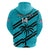 (Custom Text and Number) Fiji Rugby Tapa Pattern Fijian 7s Cyan Hoodie LT14 - Polynesian Pride