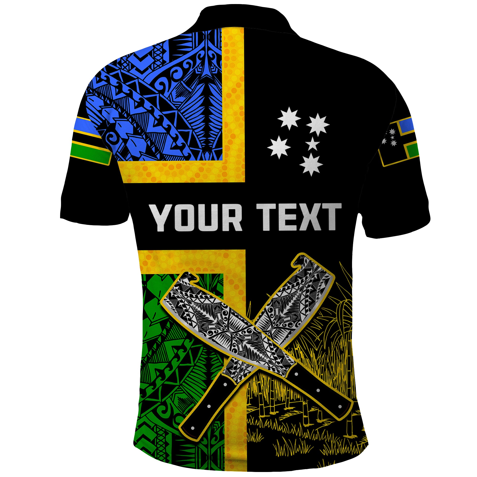 Custom Australian South Sea Islanders Flag Style Polo Shirt - LT14 - Polynesian Pride