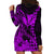 Kakau Polynesian Tribal Hawaiian Turtle with Kanaka Maoli Purple Hoodie Dress LT9 - Polynesian Pride