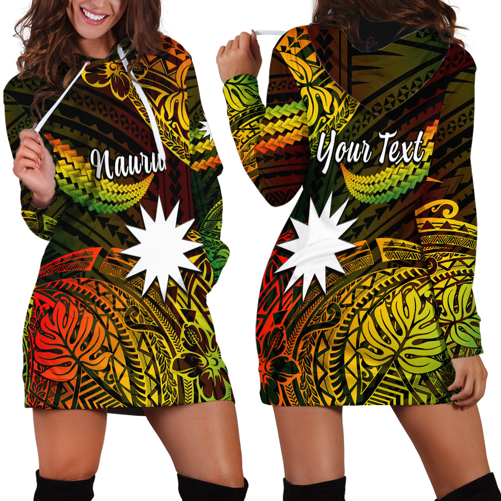 (Custom Personalised) Nauru Polynesian Hibiscus Naoero Reggae Hoodie Dress LT14 Reggae - Polynesian Pride