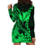 Kakau Polynesian Tribal Hawaiian Turtle with Kanaka Maoli Green Hoodie Dress LT9 - Polynesian Pride