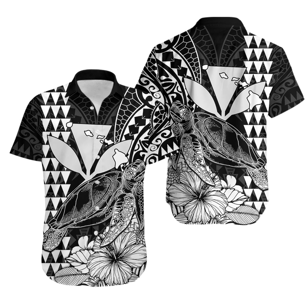 Kakau Polynesian Tribal Hawaiian Turtle with Kanaka Maoli Black Hawaiian Shirt LT9 Black - Polynesian Pride