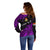 (Custom Personalised) Ribaberiki Kiribati Coat Of Arms Mix Purple Polynesian Off Shoulder Sweater LT14 - Polynesian Pride