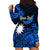 (Custom Personalised) Nauru Polynesian Hibiscus Naoero Blue Hoodie Dress LT14 - Polynesian Pride