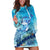 Mother and Baby Whale Mix Polynesian Style Hoodie Dress TS07 - Polynesian Pride