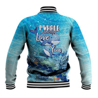 Mother and Baby Whale Mix Polynesian Style Baseball Jacket TS07 - Polynesian Pride