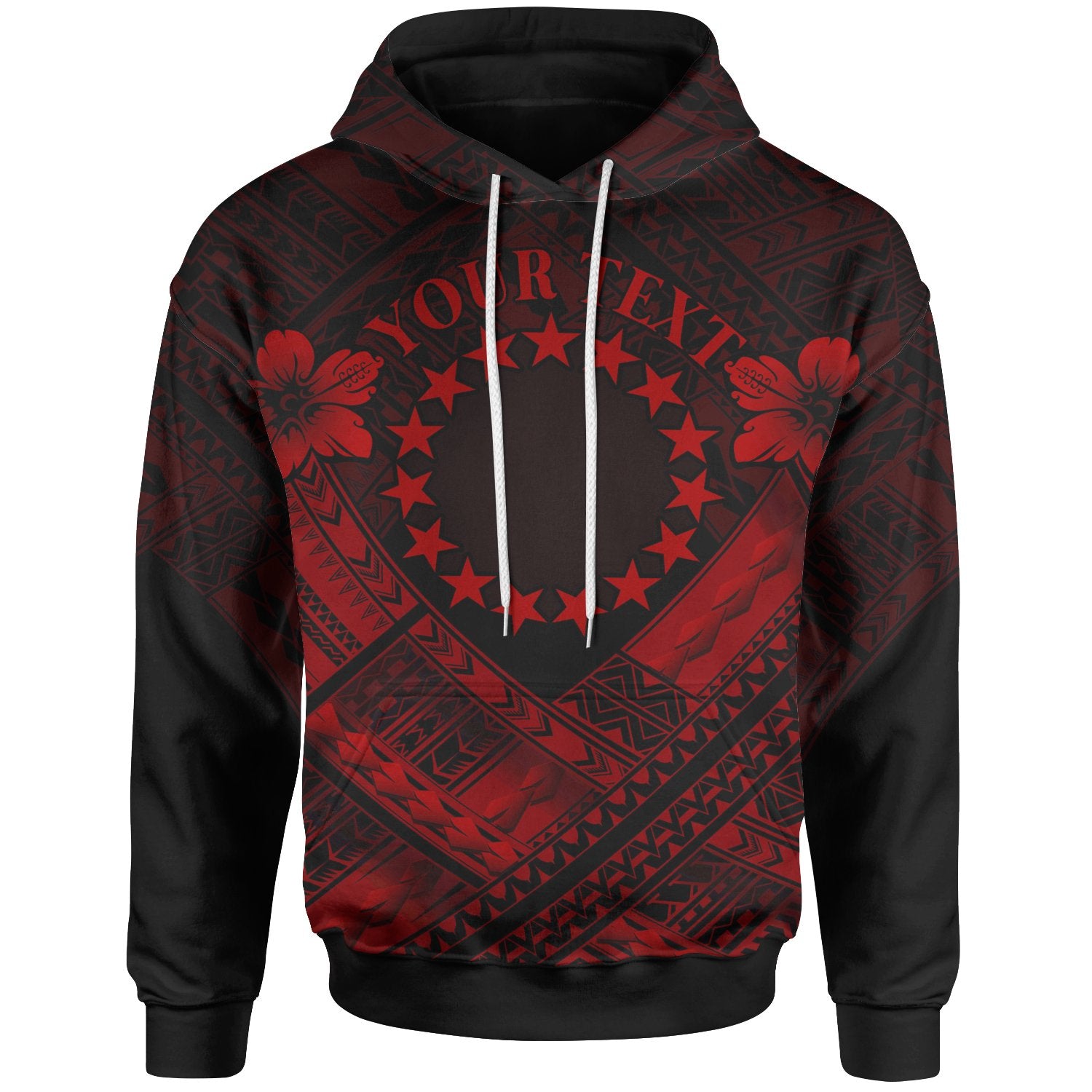 Cook Islands Polynesian Custom Hoodie Cook Islands Red Seal Camisole Hibiscus Style Unisex Red - Polynesian Pride