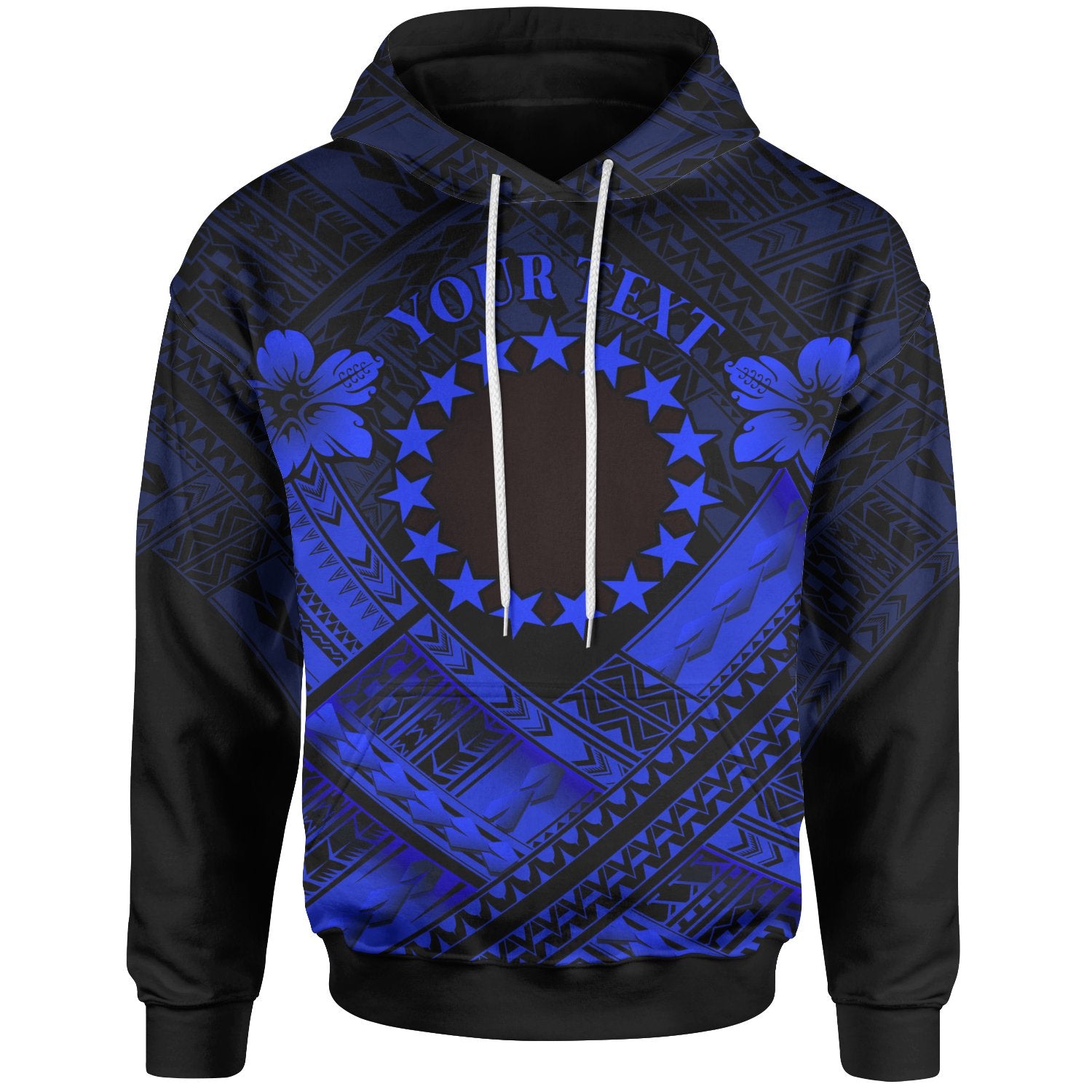 Cook Islands Polynesian Custom Hoodie Cook Islands Blue Seal Camisole Hibiscus Style Unisex Blue - Polynesian Pride