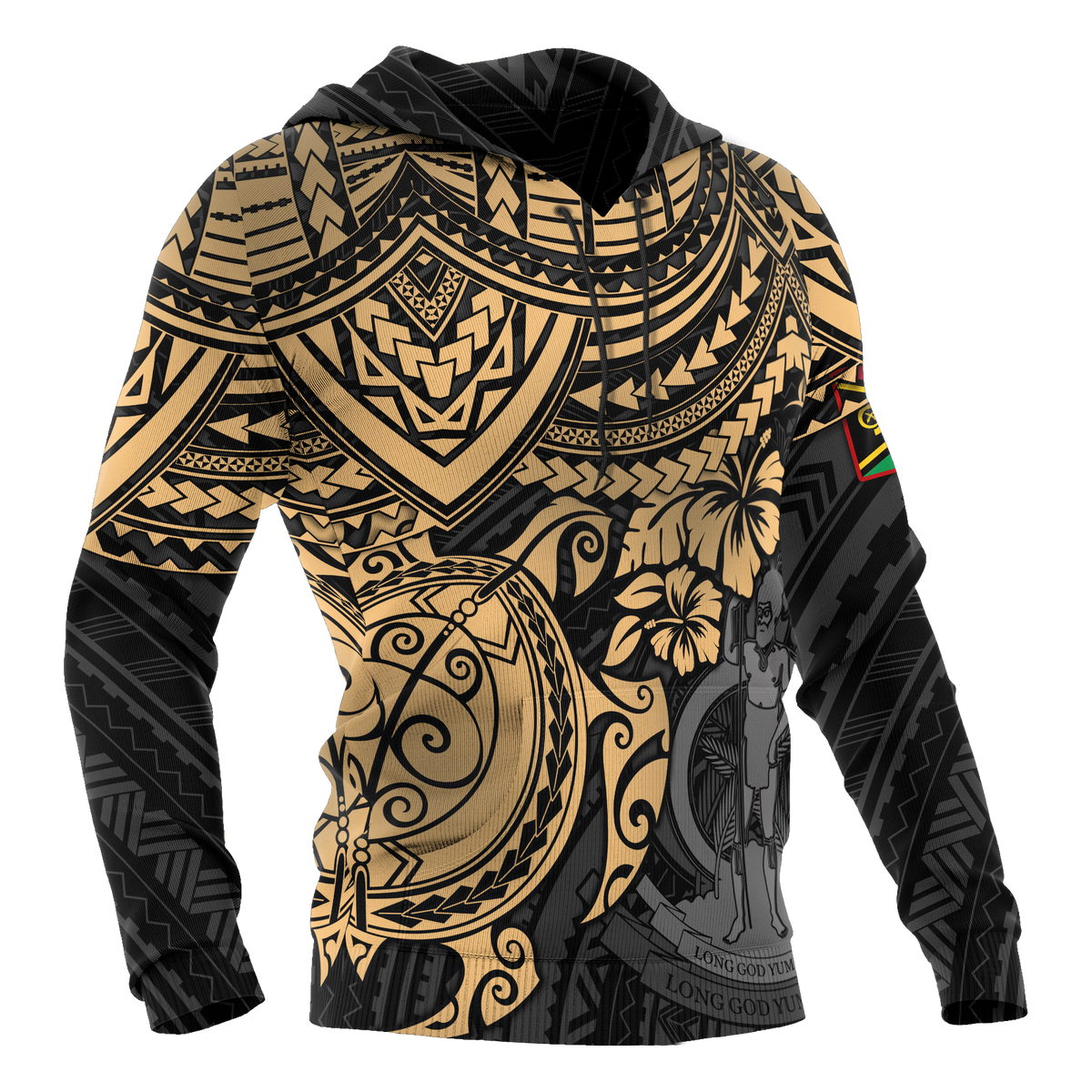 Vanuatu Polynesian Hoodie Gold Turtle - Polynesian Pride