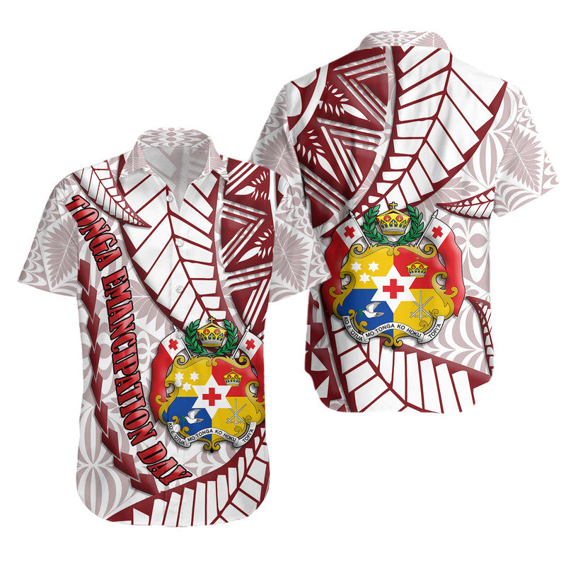 Tonga Emancipation Day Hawaiian Shirt Kupesi Pattern No.2 White LT9 Unisex - Polynesian Pride