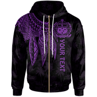 Samoa Custom Zip up Hoodie Polynesian Wings (Purple) Unisex Purple - Polynesian Pride