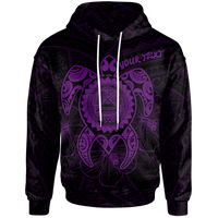 American Samoa Polynesian Custom Hoodie Vintage Polynesian Turtle (Purple) Unisex Purple - Polynesian Pride