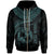 Tonga Polynesian Custom Zip up Hoodie Tonga Waves (Turquoise) Unisex Black - Polynesian Pride