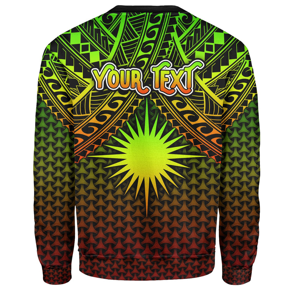 Polynesian Marshall Islands Custom SweaT Shirt Reggae Vintage Polynesian Patterns - Polynesian Pride