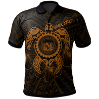 Hawaii Polynesian Custom Polo Shirt Vintage Polynesian Turtle (Golden) Unisex Golden - Polynesian Pride