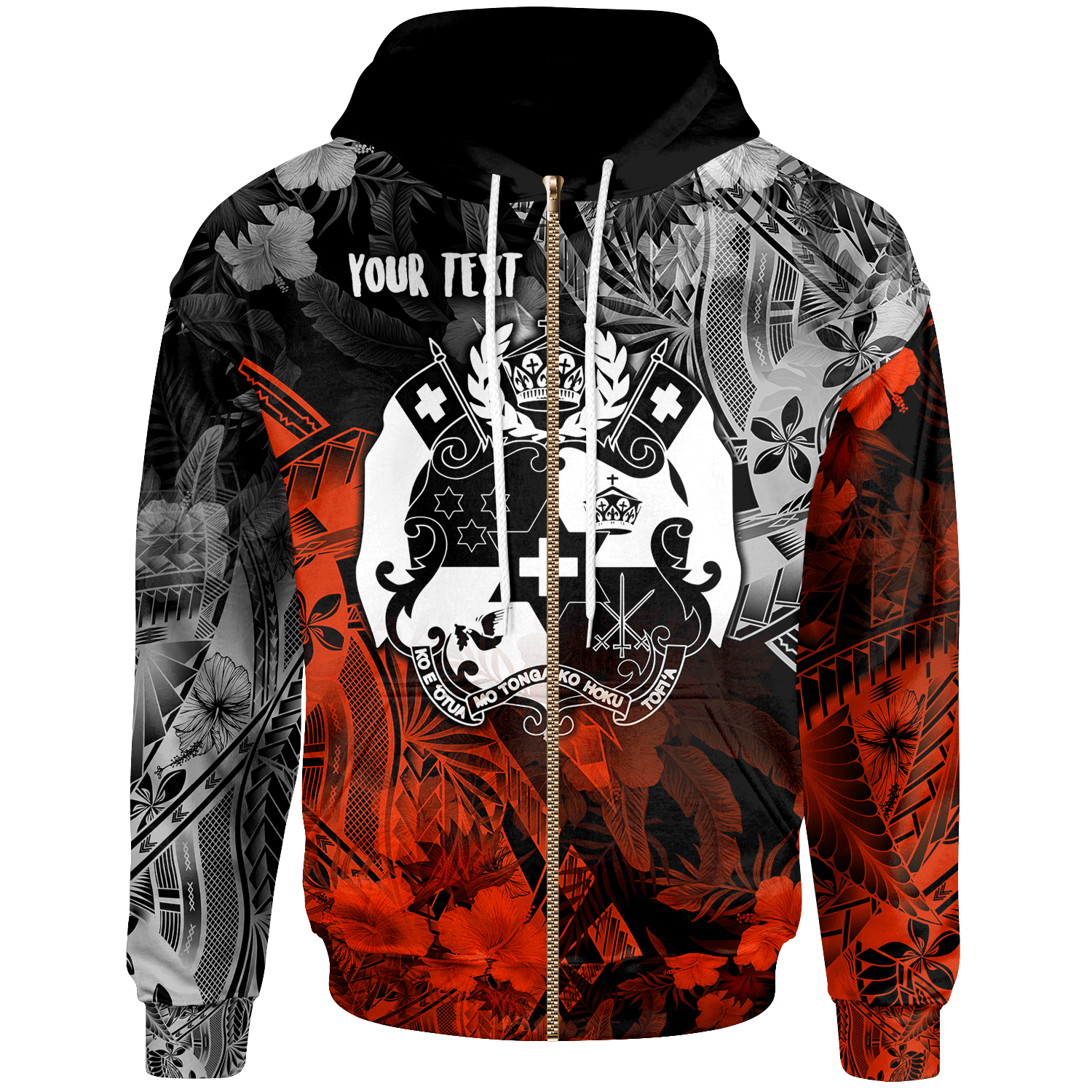 Tonga Polynesian Custom Zip up Hoodie Vintage Polynesian Style Unisex Reggae - Polynesian Pride