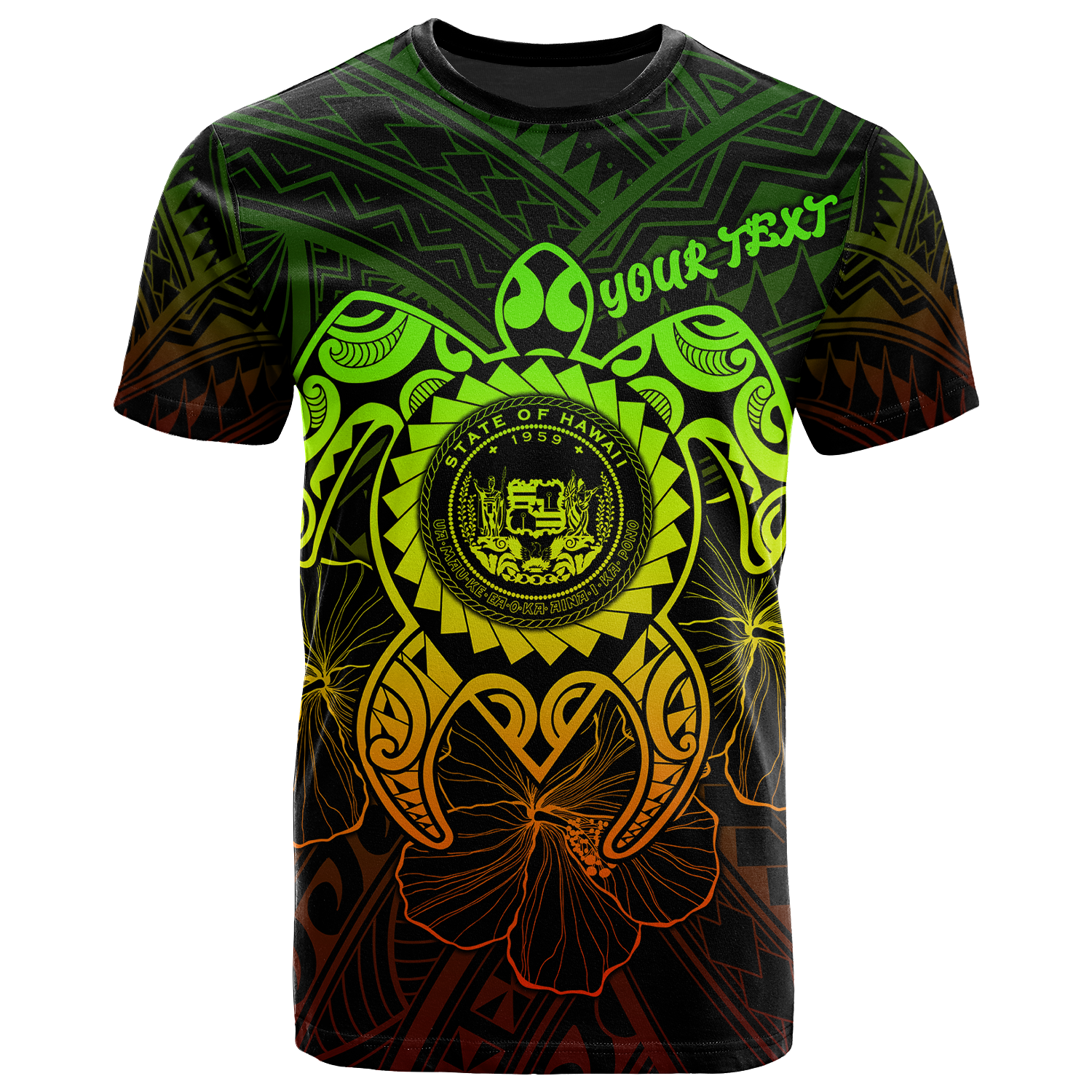 Hawaii Polynesian Custom T Shirt Vintage Polynesian Turtle (Reggae) Unisex Art - Polynesian Pride