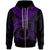 Cook Islands Polynesian Custom Zip up Hoodie Waves (Purple) Unisex Purple - Polynesian Pride