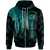 Polynesian Hawaii Custom Zip up Hoodie Polynesian Wings (Turquoise) Unisex Turquoise - Polynesian Pride