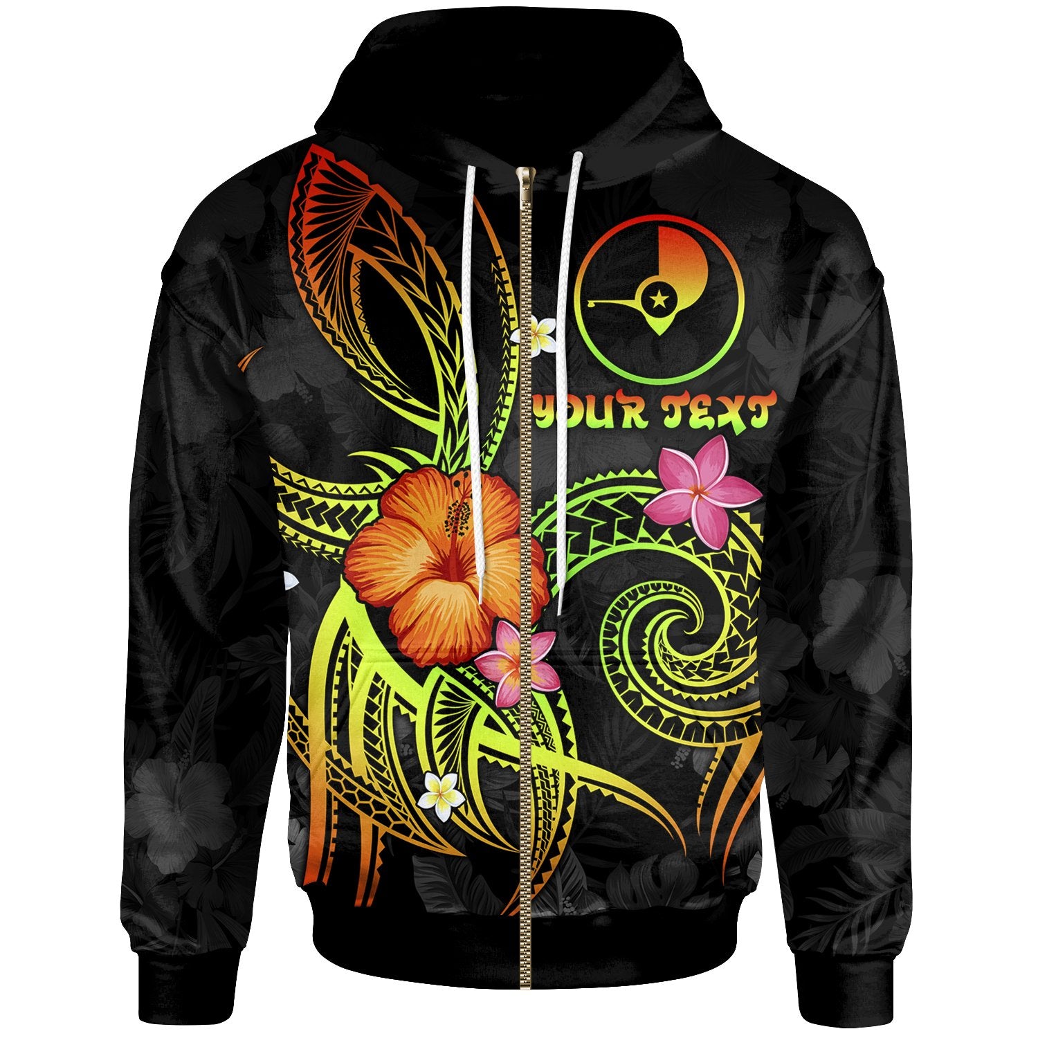 YAP Polynesian Custom Zip up Hoodie Legend of YAP (Reggae) Unisex Reggae - Polynesian Pride