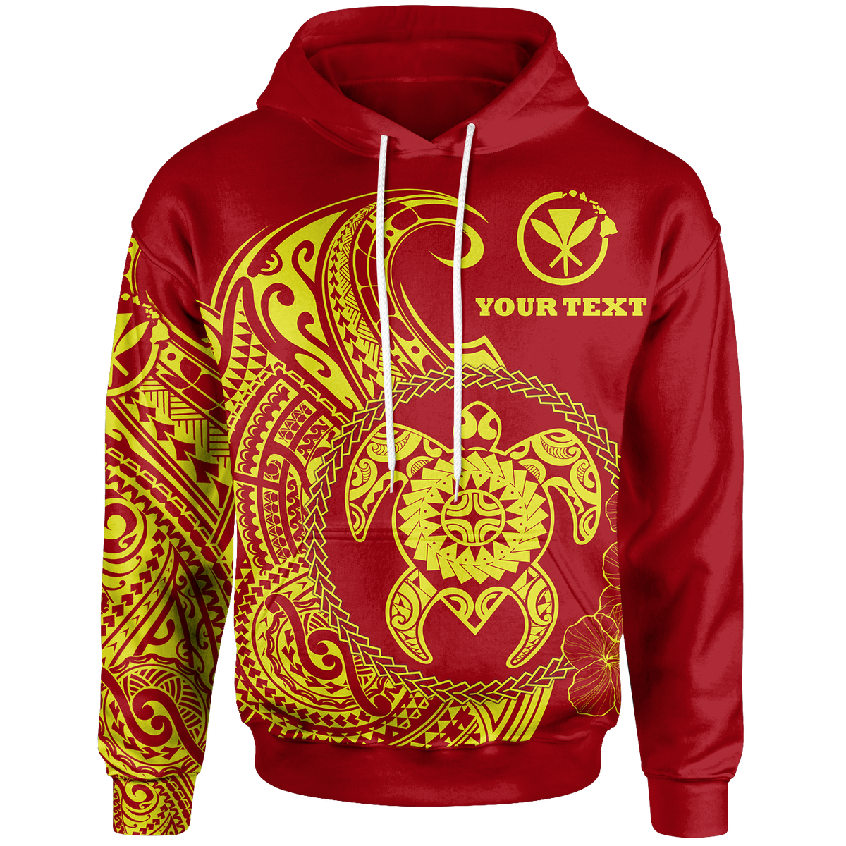 Hawaii Polynesian Custom Hoodie Vintage Polynesian Turtle (Red) Unisex Red - Polynesian Pride
