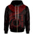 Cook Islands Polynesian Custom Zip up Hoodie Waves (Red) Unisex Red - Polynesian Pride