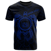 Hawaii Polynesian Custom T Shirt Vintage Polynesian Turtle (Blue) Unisex Blue - Polynesian Pride