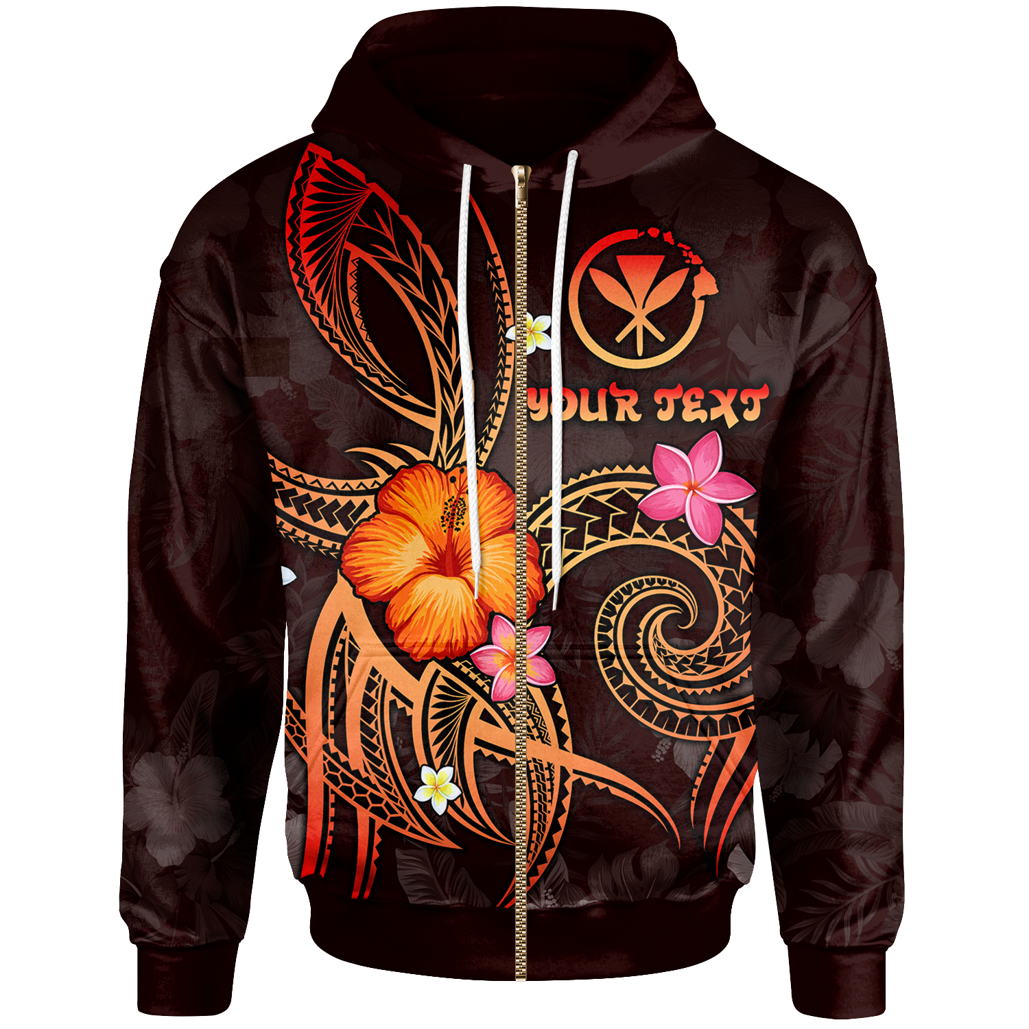 Polynesian Hawaii Custom Zip up Hoodie Legend of Kanaka Maoli (Red) Unisex Red - Polynesian Pride