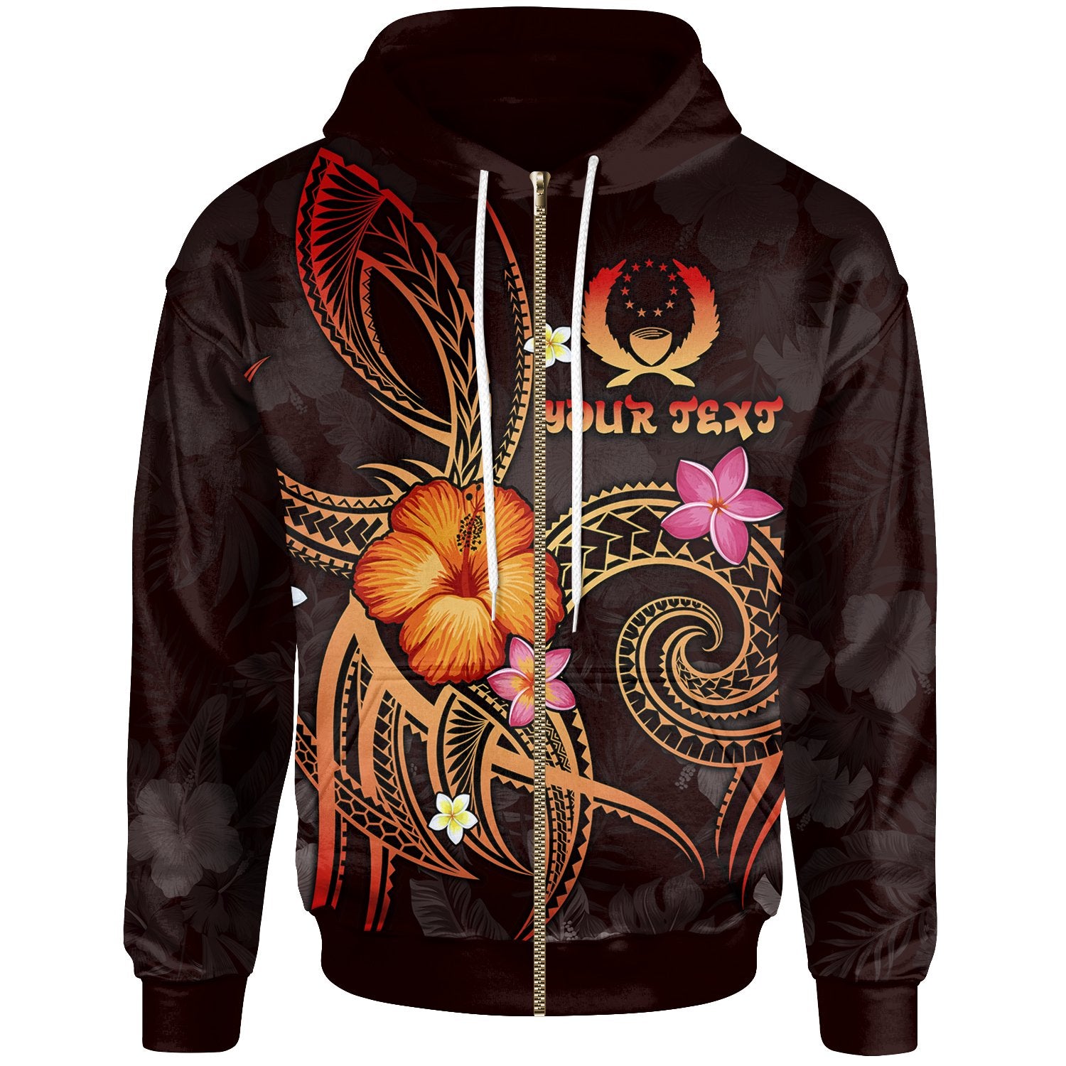 Pohnpei Polynesian Custom Zip up Hoodie Legend of Pohnpei (Red) Unisex Red - Polynesian Pride