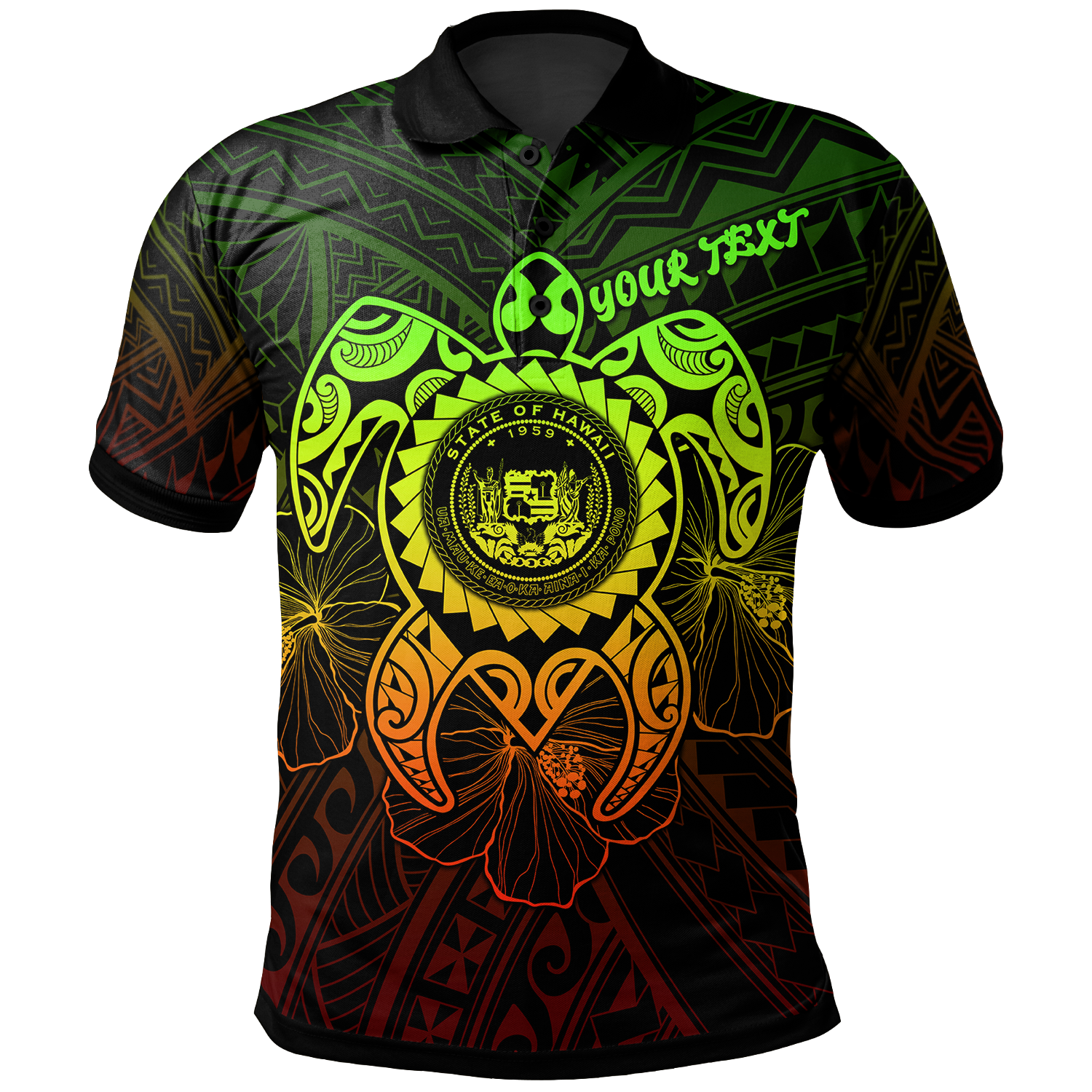 Hawaii Polynesian Custom Polo Shirt Vintage Polynesian Turtle (Reggae) Unisex Reggae - Polynesian Pride