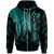 Kosrae Custom Zip up Hoodie Polynesian Wings (Turquoise) Unisex Turquoise - Polynesian Pride