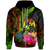 Tonga Polynesian Custom Zip up Hoodie Hibiscus and Banana Leaves Unisex Reggae - Polynesian Pride