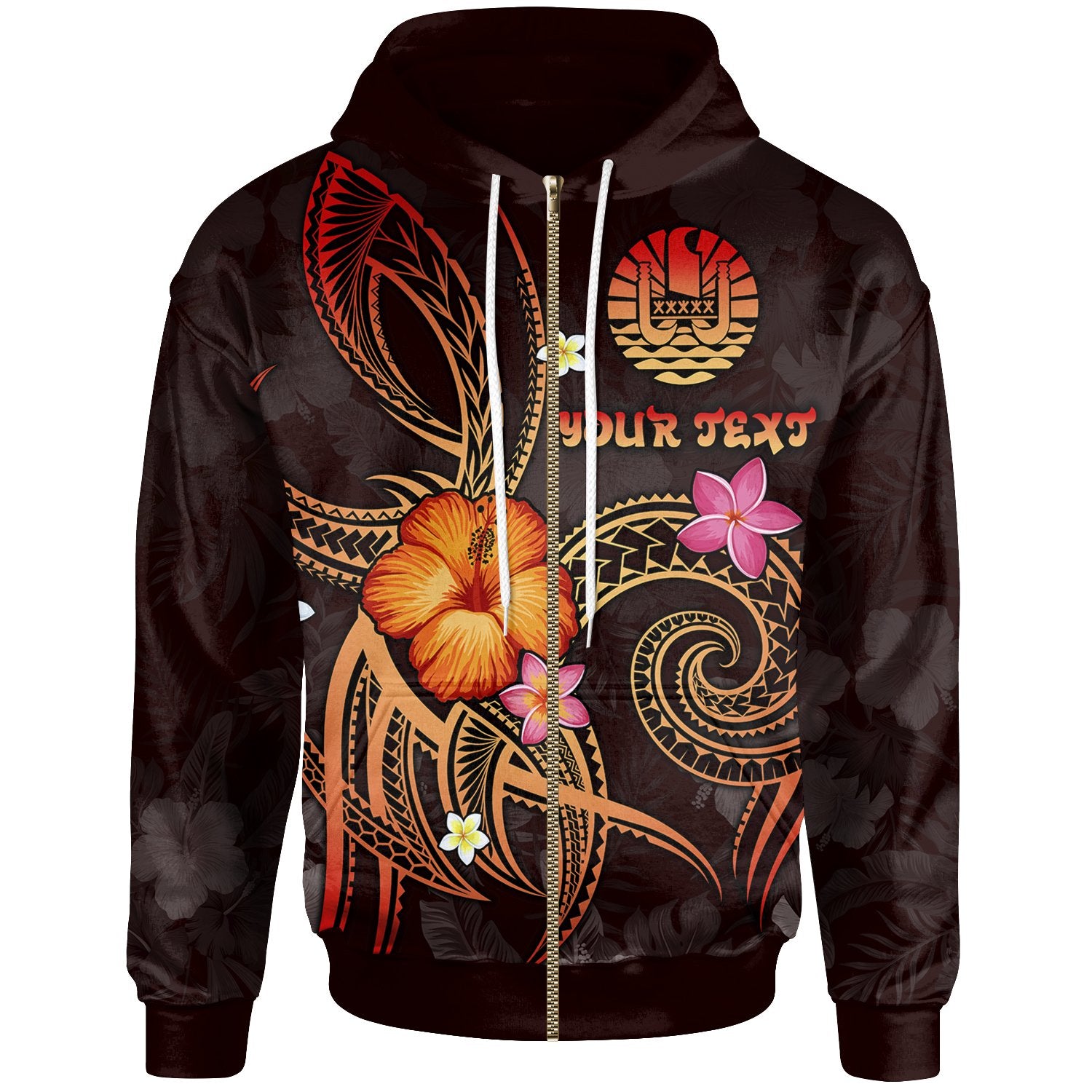 Polynesian Tahiti Custom Zip up Hoodie Legend of Tahiti (Red) Unisex Red - Polynesian Pride