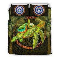Northern Mariana Islands Bedding Set - Polynesian Turtle Palm Tree - Polynesian Pride