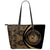 Hawaii Coat Of Arms Polynesian Small Leather Tote - Circle Style - Gold Gold - Polynesian Pride