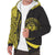 Hawaii Coat of Arms Yellow Polynesian Sherpa Hoodie - Circle Style AH - Polynesian Pride