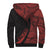 Hawaii Coat of Arms Red Polynesian Sherpa Hoodie - Circle Style - Polynesian Pride