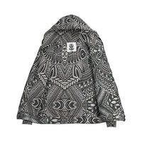White Palm Polynesian Inside Print Zip Hoodie - Polynesian Pride