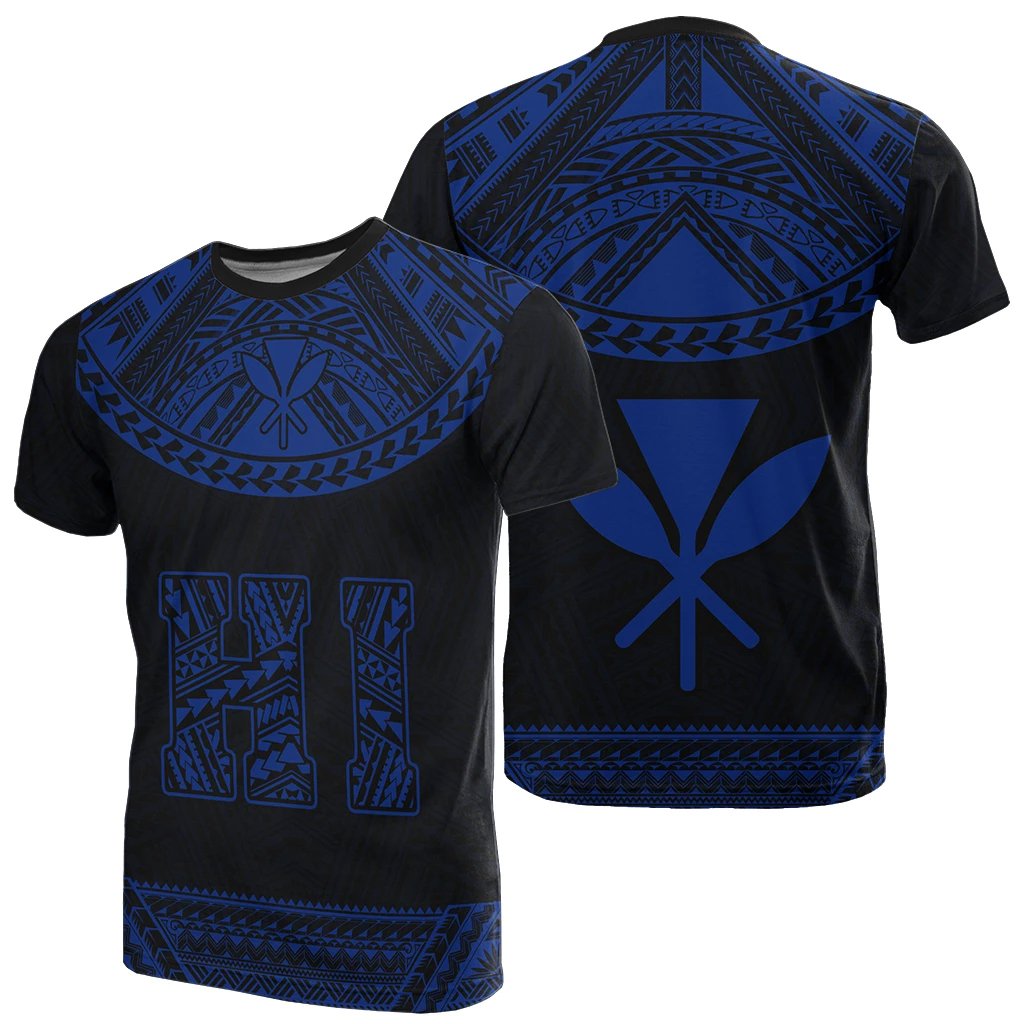 Hawaii Kanaka Polynesian T Shirt Divinity Blue Unisex Blue - Polynesian Pride